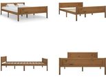 Vidaxl Letto In Legno Massiccio Pino Miele Marrone 140X200 Cm - Struttura Letto - Struttura Letto In Legno - Letto - Letti