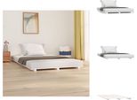 Vidaxl Letto In Legno Massiccio Bianco 135X190 Cm Pino - Letti E Strutture Letto