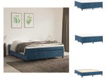 Letto Vidaxl Boxspring Blu Scuro 160X200 Cm In Velluto - Letti E Strutture Letto