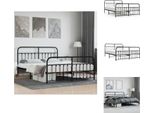 Vidaxl Struttura Letto Con Testiera E Pediera In Metallo Nero 183X213 Cm - Letti E Strutture Letto