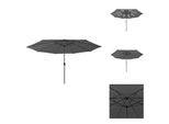 Vidaxl Ombrellone Con Luci Led E Asta In Metallo 400 Cm Antracite - Ombrelloni E Tende Da Sole