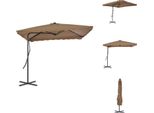 Vidaxl Ombrellone Con Palo In Acciaio 250 X 250 Cm Taupe - Ombrelloni E Tende Da Sole