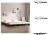 Vidaxl Letto A Pallet Grigio 120X200 Cm In Legno Di Pino Massiccio - Letti E Strutture Letto
