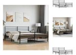 Vidaxl Struttura Letto Con Testiera E Pediera In Metallo Nero 193X203 Cm - Letti E Strutture Letto