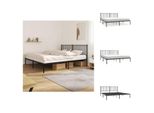 Vidaxl Struttura Letto Con Testiera In Metallo Nero 183X213 Cm - Letti E Strutture Letto