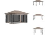 Vidaxl Padiglione Con Zanzariera 4X3X2,73 M Taupe 180 G/M² - Padiglioni E Tende Per Feste