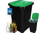 Kotarbau® Cestino Per Rifiuti 50L Coperchio Per La Raccolta Differenziata In Verde Cestino In Polietilene 50L Cestino Con Coperchio Cestino 50L Con Coperchio Cestino Grande Cestino 50 Litri
