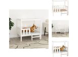 Vidaxl Letto Per Cani Bianco 95,5X73,5X90 Cm In Legno Di Pino Massiccio - Letti Per Cani