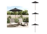 Vidaxl Ombrellone Con Palo In Legno Nero 196X231 Cm - Ombrelloni E Tende Da Sole