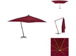 Vidaxl Ombrellone A Sbalzo Con Palo In Legno 400X300 Cm Rosso Bordeaux - Ombrelloni E Tende Da Sole