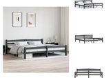 Vidaxl Letto In Legno Massiccio Pino Grigio Scuro 200X200 Cm - Letti E Strutture Letto