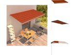 Vidaxl Tenda Da Sole Retrattile A Comando Manuale 600 X 300 Cm Arancione E Marrone - Tende Da Sole