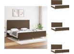 Vidaxl Struttura Letto Con Testiera In Tessuto Marrone Scuro 200X200 Cm - Letti E Strutture Letto