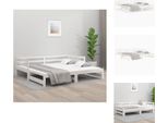Vidaxl Letto Da Giorno Allungabile Bianco 2X(80X200) Cm In Legno Di Pino Massiccio - Letti E Strutture Letto
