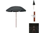 Vidaxl Ombrellone Con Palo In Acciaio 240 Cm Antracite - Ombrelloni E Tende Da Sole