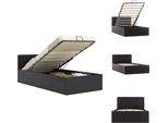 Vidaxl Letto Contenitore Idraulico In Pelle Finta Nera 90×200 Cm - Letti E Strutture Letto