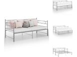 Vidaxl Divano Letto Allungabile In Metallo Grigio 90X200 Cm - Letti E Reti