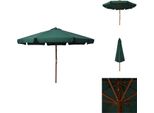 Vidaxl Ombrellone Con Asta In Legno 330 Cm Verde - Ombrelloni E Tende Da Sole