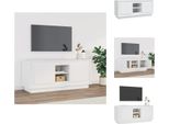 Mobile Tv Vidaxl Bianco 102X35X45 Cm In Legno - Mobili Tv