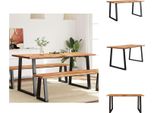 Vidaxl Tavolo Da Pranzo Con Bordo Ad Albero 160X80X75 Cm In Legno Massiccio Di Acacia - Tavoli Da Pranzo