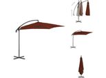 Vidaxl Ombrellone A Semaforo Con Palo In Acciaio 250X250 Cm Rosso Terracotta - Ombrelloni E Tende Da Sole