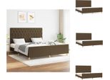 Vidaxl Struttura Letto Con Testiera In Tessuto Marrone Scuro 160X200 Cm - Letti E Strutture Letto