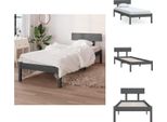 Vidaxl Letto In Legno Massiccio Pino Grigio 90X190 Cm - Letti E Strutture Letto