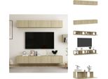 Vidaxl Mobili Tv 4 Pezzi Rovere Sonoma 100X30X30 Cm Materiale A Base Di Legno - Mobili Tv