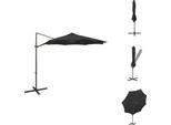 Vidaxl Ombrello Ampel Con Palo E Led Nero 300 Cm - Ombrelloni E Tende Da Sole