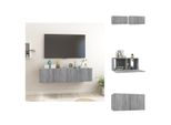 Vidaxl Mobile Tv A Parete Grigio Sonoma 2 Pezzi 60X30X30 Cm Materiale Legno - Mobili Tv