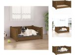 Vidaxl Letto Per Cani Marrone Miele 65,5X50,5X28 Cm In Legno Di Pino Massiccio - Letti Per Cani