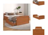 Vidaxl Letto In Legno Massiccio Con Cassetti In Pino Marrone Miele 90X200 Cm - Letti E Strutture Letto