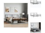 Vidaxl Struttura Letto Con Testiera E Pediera In Metallo Nero 193X203 Cm - Letti E Strutture Letto