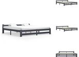 Vidaxl Letto In Legno Massiccio Pino Grigio Scuro 200X200 Cm - Letti E Strutture Letto