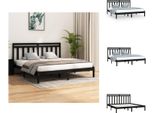 Vidaxl Letto In Legno Massiccio Nero 200X200 Cm - Letti & Reti