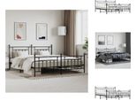 Vidaxl Struttura Letto Con Testiera E Pediera In Metallo Nero 200X200 Cm - Letti E Strutture Letto