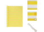 Vidaxl Schermo Privacy Per Balcone Giallo E Bianco 120X600 Cm Hdpe - Ombrelloni E Tende Da Sole