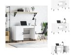 Vidaxl Scrivania Bianca Lucida 140X50X75 Cm In Legno - Scrivanie