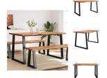 Vidaxl Tavolo Da Pranzo Con Bordo Ad Albero 140X80X75 Cm In Legno Massiccio Di Acacia - Tavoli Da Pranzo