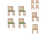 Vidaxl Sedie Da Giardino 4 Pezzi Con Cuscino In Legno Massiccio Teak - Sedie Da Giardino