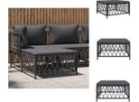 Vidaxl Sgabello Da Giardino Con Cuscino In Tessuto Antracite - Elementi Per Divani Da Giardino