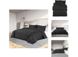 Vidaxl Set Di Biancheria Da Letto Nero 260X240 Cm Copripiumino In Microfibra Leggera