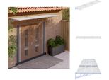 Vidaxl Tettoia Per Porte Grigio E Trasparente 358,5X90 Cm In Policarbonato - Tende Da Sole