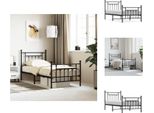 Vidaxl Struttura Letto Con Testiera E Pediera In Metallo Nero 90X190 Cm - Letti E Strutture Letto