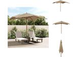 Vidaxl Ombrellone Con Palo In Legno Taupe 300X300X273 Cm - Ombrelloni E Tende Da Sole