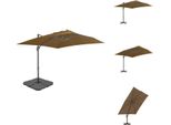 Vidaxl Ombrellone Con Portaombrelli Taupe - Ombrelloni E Parasole