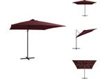 Vidaxl Ombrellone A Sbalzo Rosso Bordeaux Con Led 250X250 Cm - Ombrelloni E Tende Da Sole