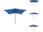 Vidaxl Ombrellone Con Led E Palo In Acciaio Azzurro 2X3 M - Ombrelloni E Tende Da Sole