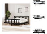 Vidaxl Letto In Legno Massiccio Nero 200X200 Cm - Letti & Reti