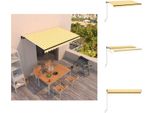 Vidaxl Tenda Da Sole Manuale A Scomparsa 400X350 Cm Giallo E Bianco - Tende Da Sole